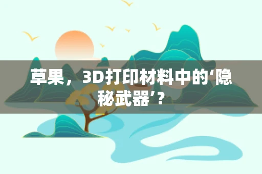 草果，3D打印材料中的‘隐秘武器’？