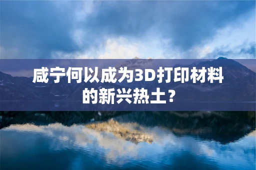 咸宁何以成为3D打印材料的新兴热土？