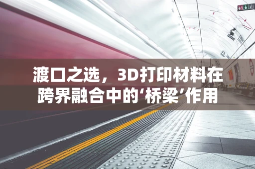 渡口之选，3D打印材料在跨界融合中的‘桥梁’作用