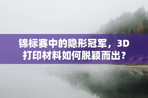 锦标赛中的隐形冠军，3D打印材料如何脱颖而出？