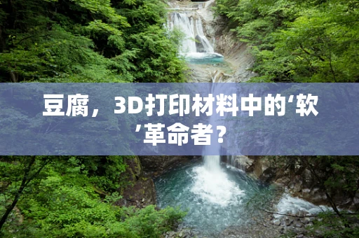 豆腐，3D打印材料中的‘软’革命者？