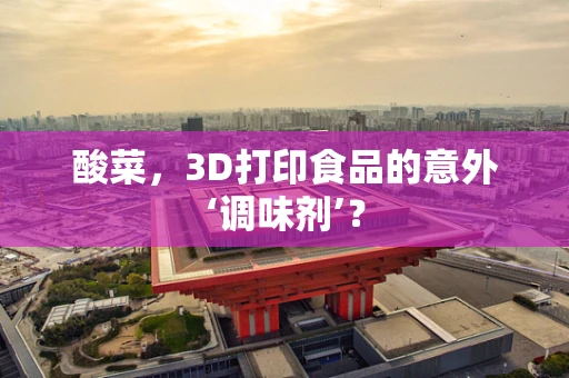 酸菜，3D打印食品的意外‘调味剂’？