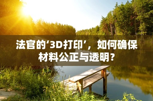 法官的‘3D打印’，如何确保材料公正与透明？