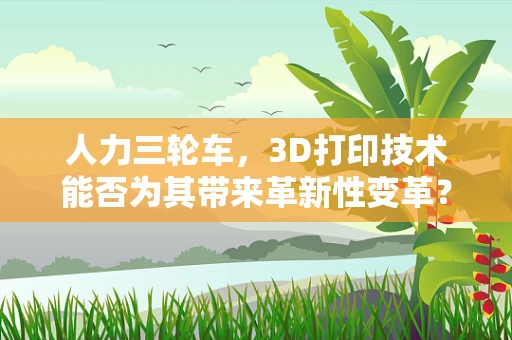 人力三轮车，3D打印技术能否为其带来革新性变革？