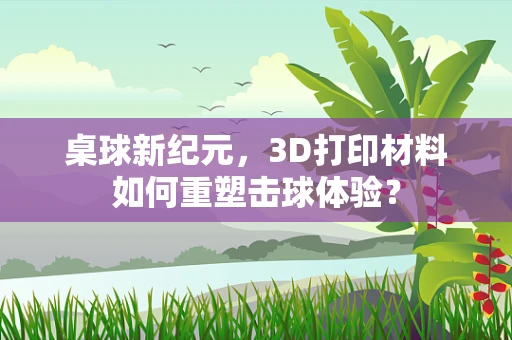 桌球新纪元，3D打印材料如何重塑击球体验？