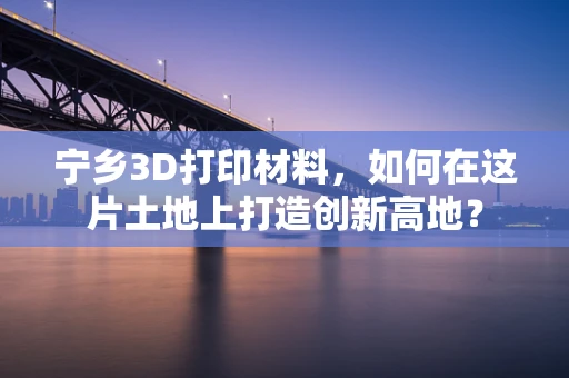 宁乡3D打印材料，如何在这片土地上打造创新高地？