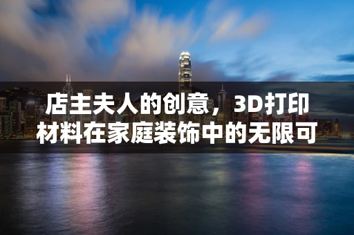 店主夫人的创意，3D打印材料在家庭装饰中的无限可能