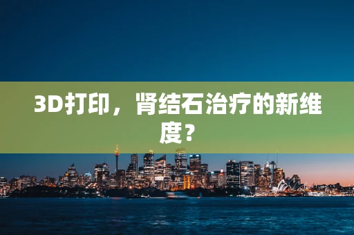 3D打印，肾结石治疗的新维度？
