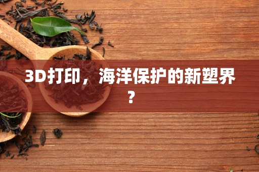 3D打印，海洋保护的新塑界？
